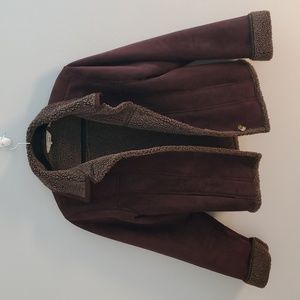 Womens Llbean faux shearling lined coat. Size Medium